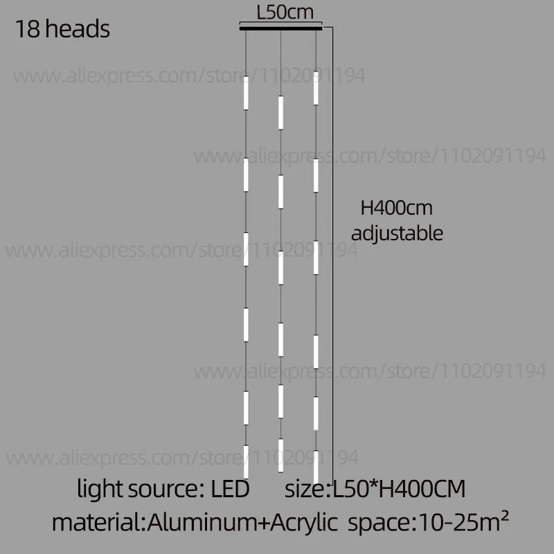 Long Chandelier Staircase Lamp Designer Modern Living Room Chandelier Nordic Indoor Villa Hall Long Line Penthouse Pendant Lamp