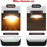 4/16 Pack Solar Step Lights Outdoor Motion Sensor - Waterproof Auto On/Off Stair Lamp