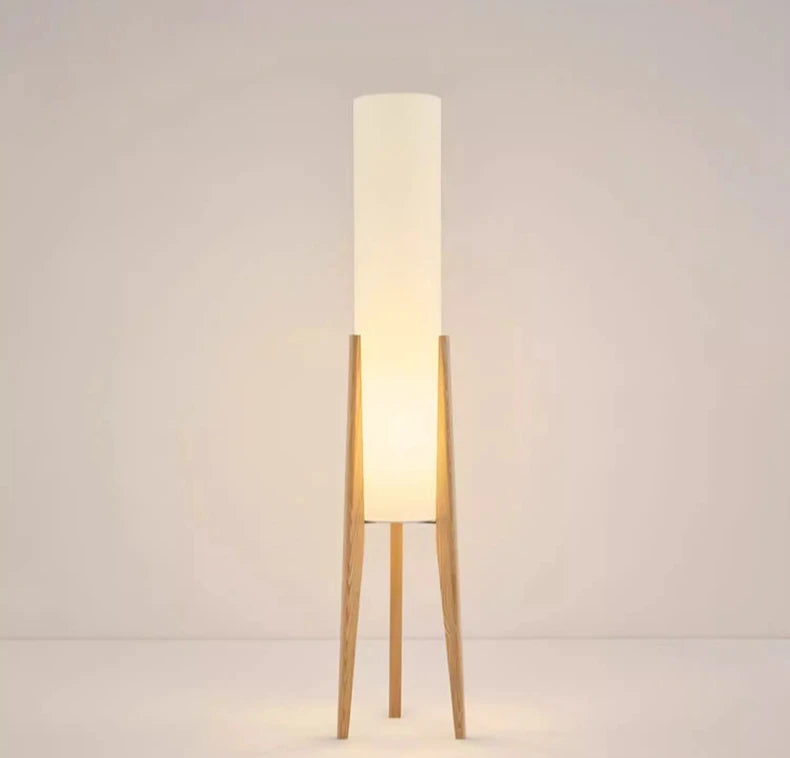 Japanese Retro Wabi-sabi Solid Wood Floor Lamp Study Hotel Art Decorative Corner Standing Lamp Living Room Bedroom Cafe E27 Lamp