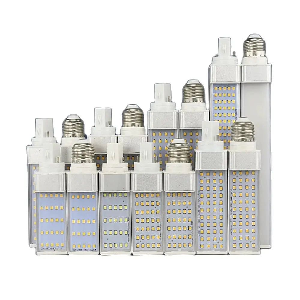 E27 & G24 LED Corn Bulb Horizontal Plug Light (7W–25W, AC 85–265V, 3000K–6000K)