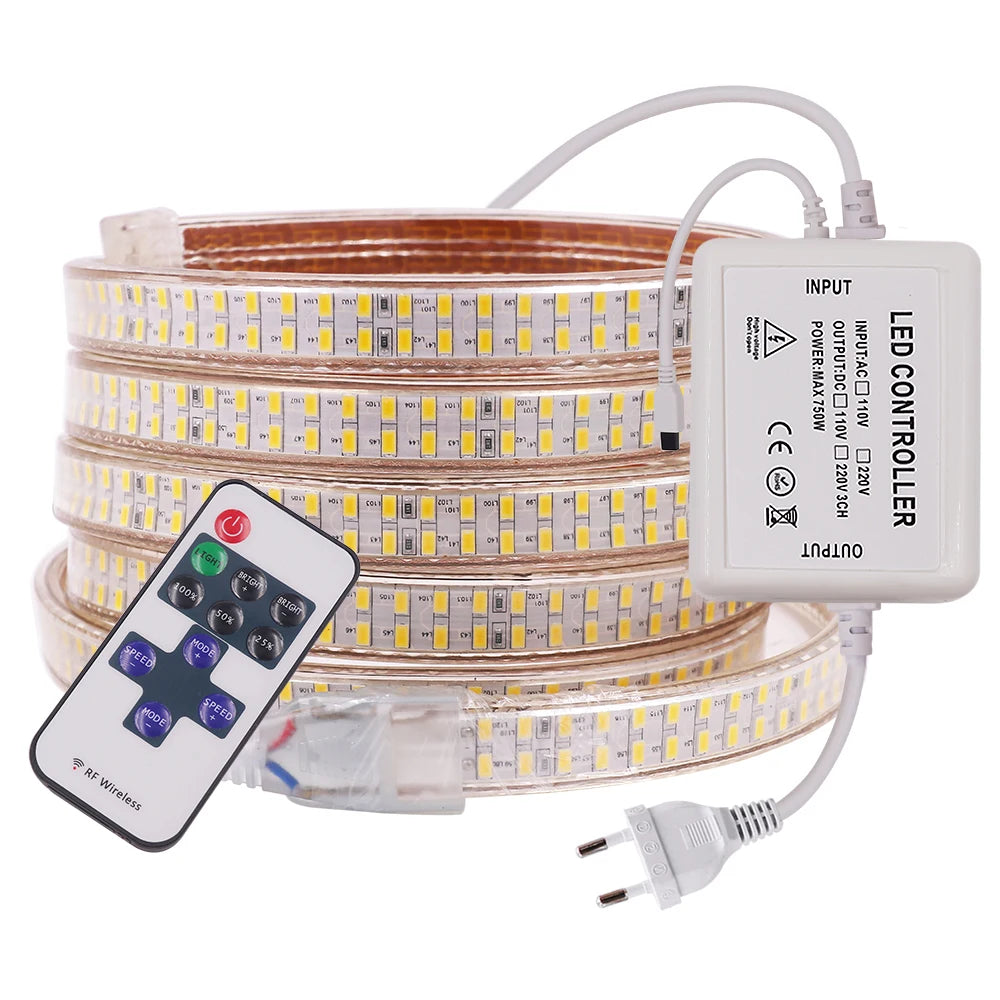 240leds/m SMD 5730 led strip 220v 110V flexible waterproof led tape 5630 1m 2m 5m 10m 20m 50m 100m + Power EU plug / US plug