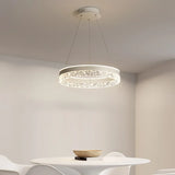 Modern Ring Pendant Lights Crystal for Living Dining Room Bedroom Hall Ceiling Chandelier Lamp Home Hanging Lustre Luminaire