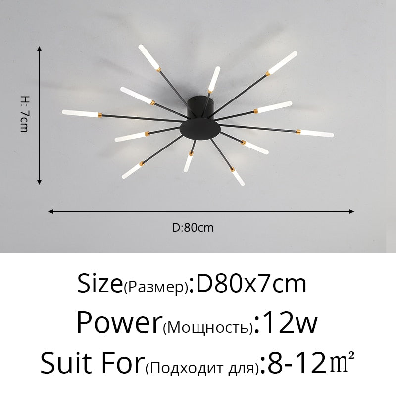 2023 Modern Led Ceiling Chandelier Lamp for Living Dining Room Nordic Creative Bedroom Hall Hanging Ceiling Light Fireworks Lamp