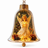 Glowing Bell Christmas Decorations 2026 Snow Globe Ornament Xmas Tree Santa Snowman Christmas 2026 Decoration Navidad Pendant