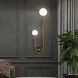 Modern Gold Glass Globe Wall Sconce - Elegant LED Lamp for Bedroom & Living Room