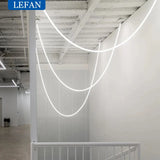 Modern Nordic LED Large Line Pendant Lamp Long Chandelier Living Room Stair Case Lobby Villa Project Minimalist Hanging Light