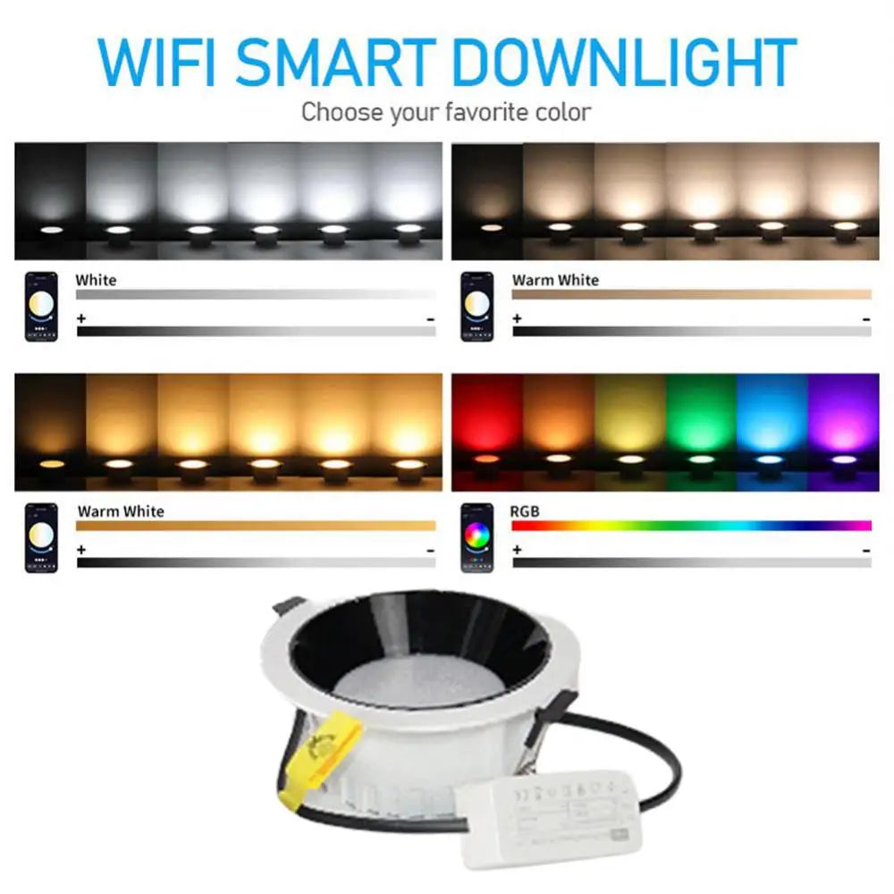 110v 220v Voice Control Smart Led Downlight RGB WW CW 4inch Smart Ceiling Light Work With Alexa Home App Control