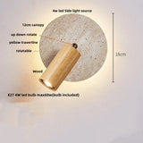 IWHD Home Decor LED Wall Light Fixture Coffee Corridor Living Room Nordic Modern Column Yellow Travertine Stone Wall Lamp Sconce