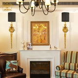 Full Copper LED Wall Lamp - Luxury Modern Retro Sconce Light Fixture for Living Room TV Background, Bedroom Bedside & Staircase