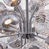 Luxury Smoke Gray Glass Bubble Ball Chandelier Living Room Nordic Bedroom Dining Hall Grape Pendant Lamp Home Lighting Fixtures