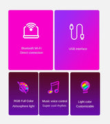 RGB 3D Hexagonal Mirror Tunnel Light LED Desktop Ambient Lamp Compute Game Music Rhythm Sync Pickup Lights Room Decoration