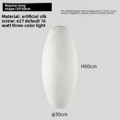 Japanese Wabi-Sabi Handmade Silk Pendant Lamp LED for Living Room Hotel Restaurant Home Decor