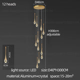 Crystal Chandelier Modern Villa Living Room Chandelier Hanging Lamp LED Crystal Lamp Exhibition Hall Staircase Pendant Lamp