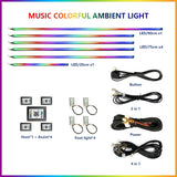 22 In1 Car Acrylic LED Ambient Lamps Universal Colorful Atmosphere Lights Auto Interior Neon Strip App Control 64 RGB  Lighting