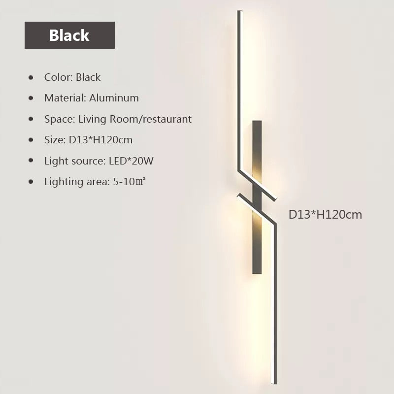 Modern LED Wall Lamp Long Bar Scone Home Decor Living Room Bedroom Minimalist Wall Light Bedside Background Interior Lighting
