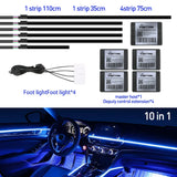Full Color Streamer Car Ambient Lights RGB 64 Color Universal LED Interior Hidden Acrylic Strip Symphony Atmosphere Lamp