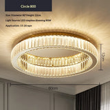Modern Simple Crystal Circle Lamp Ceiling Chandelier Living Room Bedroom Study Decorative Led Indoor Lighting Ceiling Light