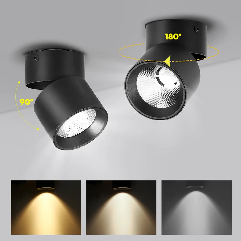 Tricolor Dimming LED Spotlight Downlight Home Decor Light Ceiling Lamp Room 220V Fixtures Bedroom Top Lustre Lighting Led Spot