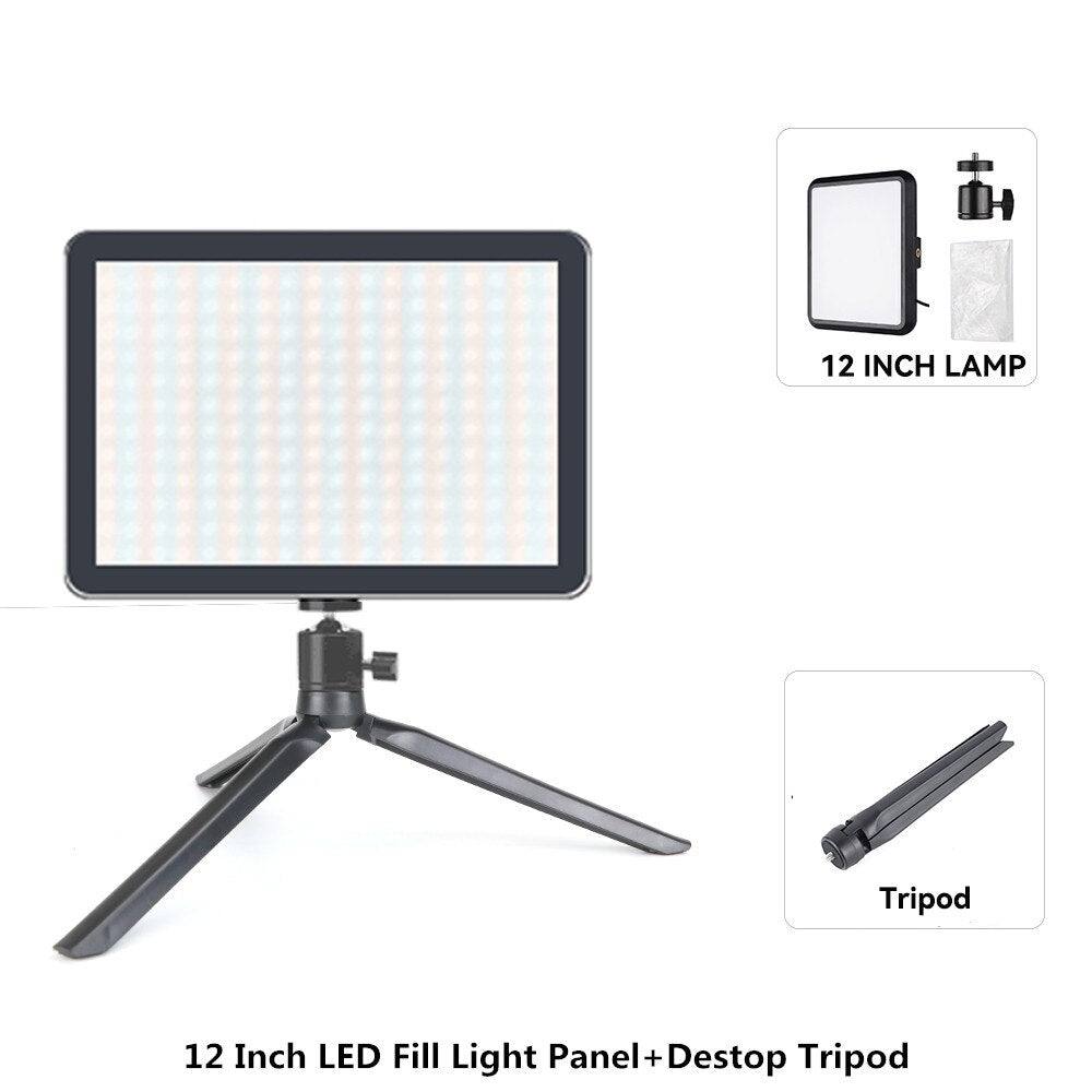 LED Fill Lamp Video Light Panel 2800-7000K Photography Lighting Live Stream Photo Studio Light Kit For Live Stream Tiktok