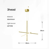 COORDINATES Pendant Light Italy Designer Tube Gold Chandeliers for Kitchen Hotel Staircase Linear scandinavian Pendant lamp