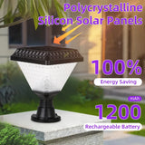 Outdoor LED Solar Column Light - Waterproof Dimmable Garden Pillar Lamp