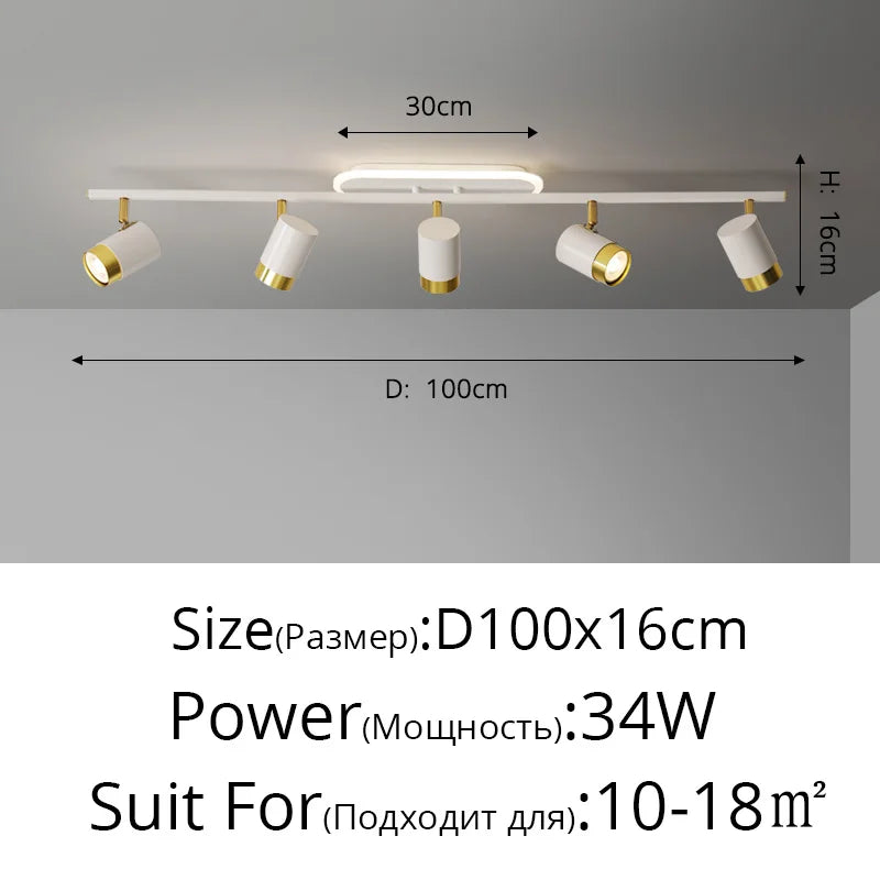 Corridor Led Chandelier With Spotlights Nordic Strip Ceiling Lamp For Living Room Bedroom Balcony Home Decors Lighting Fixtures
