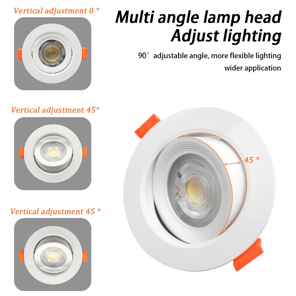 LED Change Color 3 CCT 3000K 4000K 6000K LED Ceiling Spotlight Embedded Light 7W AC 110V 220V Adjust 90°  1-10pcs Lighting Spot