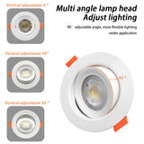 LED Change Color 3 CCT 3000K 4000K 6000K LED Ceiling Spotlight Embedded Light 7W AC 110V 220V Adjust 90°  1-10pcs Lighting Spot