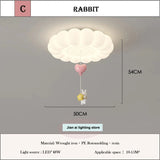 LED Bubble Cloud Rabbit Light Children's Room Ceiling Lights  Cream Style Warm Baby Room Nursery Boy Girl Bedroom Ceiling Lamps