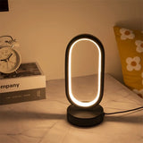 1PC Mini Circular Metal Art Desk Lamp with Three Color Lighting and USB Port