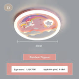 LED Warm Cute Nursery Children's Room Girl Bedroom Pegasus Ceiling Lights Pink Rainbow Unicorn Light Princess Room Ceiling Lamps