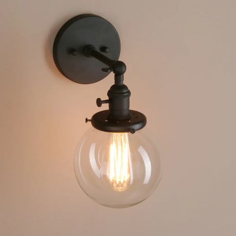  5.9'' Vintage Wall Lamp Modern Glass Wall Sconce Wall Lights Fixtures luminaire Loft Bedside Mirror Lamp Stair Lights