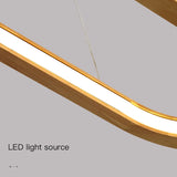 Wood/LED Pendant Lamp For Dining Room Minimal Home Decor Long Table Ring Kitchen Modern Hanging Chandelier Indoor Light Fixture