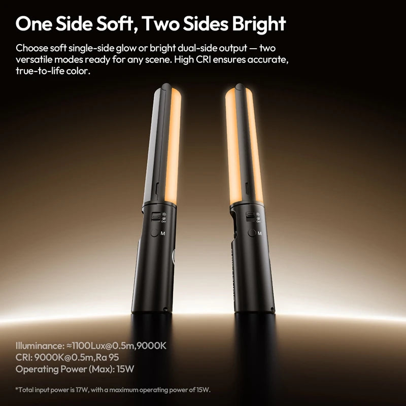 Ulanzi FOLD15 Foldable Handheld Stick Light - 2500K-9000K Dimmable RGB Video Light
