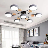 Nordic Macaron Ceiling Light - Modern Log & Metal Lamp for Living Room