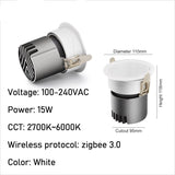 Spot LED Downlights Dimmable 12W 15W Recessed Spotlight 110V 220V  Smart Lamps Control With Alexa Google Home Voice