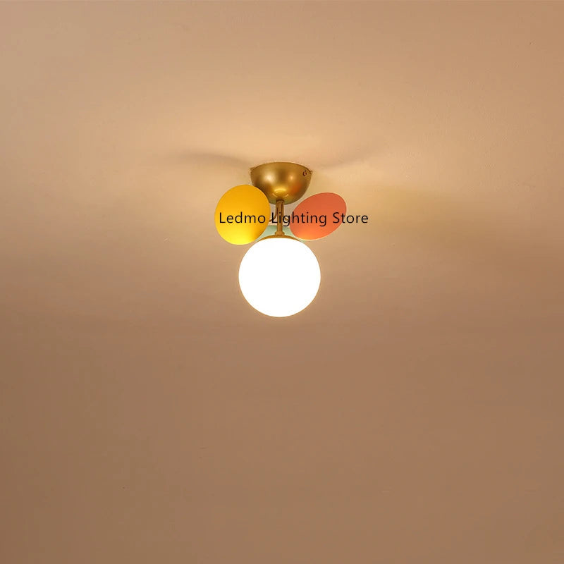 2026 Colourful Chandelier Children Bedroom Ceiling Lamp Dining Living Room Kitchen DownLight Glass Bubble