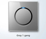  Universal Round Tempered Glass Home Wall Switch Panel LED Indicator Black/Grey/Gold/White 250V 86mm*86mm Wall Light Switch