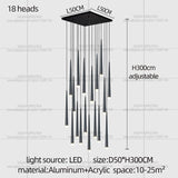 Modern Nordic Style Luxury Chandelier Villa Hanging Staircase Long Pendent Lamp LED Living Room Ceiling Light Indoor Lighting