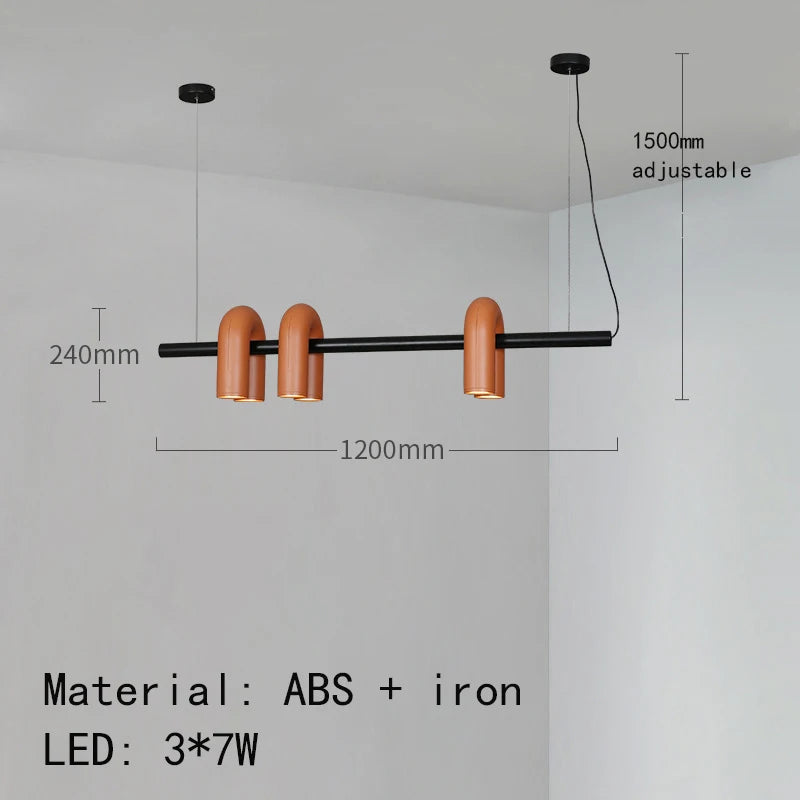 Modern Rotatable LED Pendant Lights Black Orange Gray Metal Dining Room Foyer Bedroom Lamp Fixtures Wire Adjustable