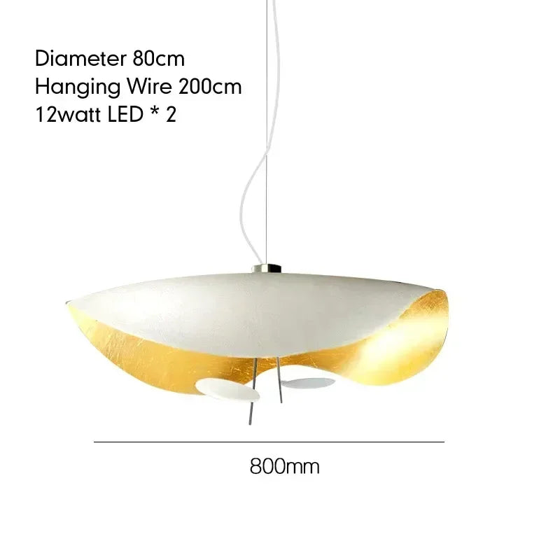 Nordic Modern Metal Gold White Black LED Lotus Leaf Pendant Light Bedroom Living Room Dining Room Interior Decoration Fixtures