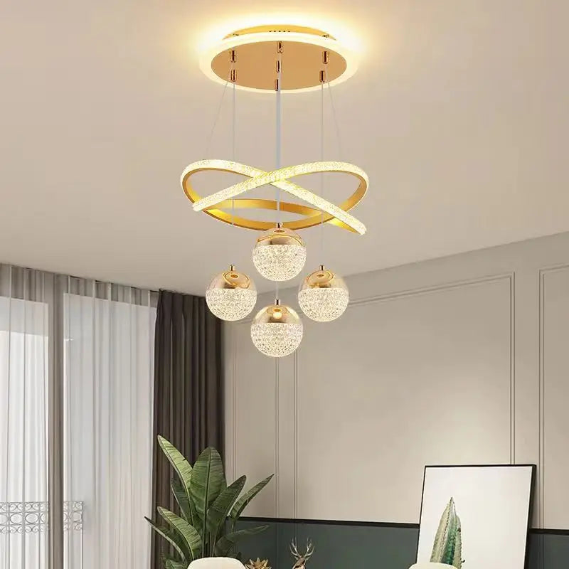 Modern Dining Room led Chandelier Lighting Three LED Colors Nordic Restaurant Lighting Living Room Chandelier Hanging Lamp