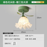 Aisle Corridor Light Cream Wind Flower Bud Ceiling Lamp for Entrance Foyer Porch Cloakroom Balcony Indoor Decoration Fixtures