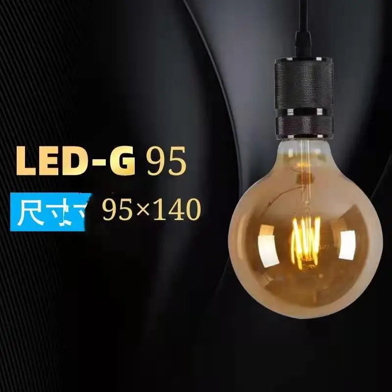 Edison Light Bulb T45 ST64 G80 G95 G125 4W 6W 8W 220V 110V Filament LED Bulb Retro E27 Warm Yellow Living Room and Bedroom Light