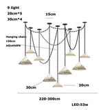 Marble Umbrella Diy Iron Chain Led 2025 Chandelier Alabaster Lustre Suspension Luminaire Lampen For Corridor Entry Way