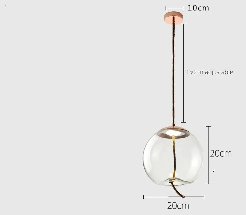 Modern Minimalist Glass LED Chandelier - Creative Pendant for Living & Kitchen