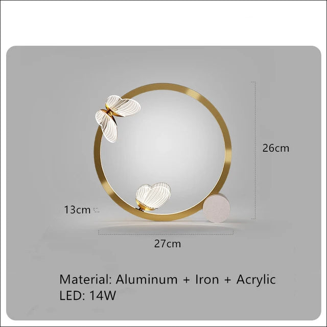 Nordic Luxury Butterfly LED Lights High Quality Bedside Lamp for Bedroom Restaurant Living Room Decoration Acrylic Chandelier