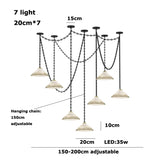 Marble Umbrella Diy Iron Chain Led 2025 Chandelier Alabaster Lustre Suspension Luminaire Lampen For Corridor Entry Way