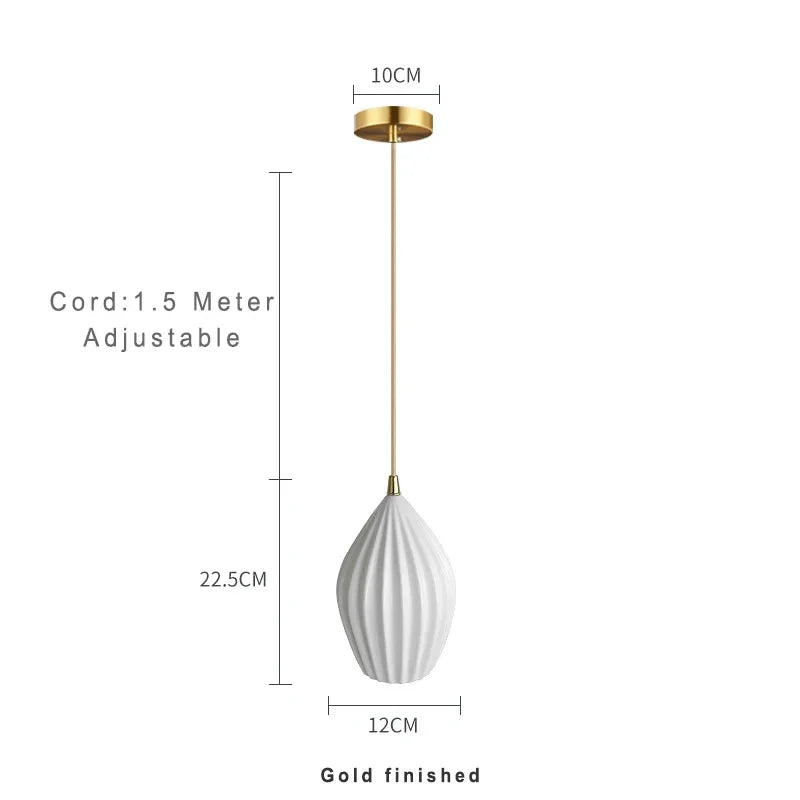 Nordic Modern Ceramic Lantern Energy-Saving LED Pendant Light - Creative Art Ceiling Chandelier Lamp Fixture for Restaurant, Dining Room & Home Decor