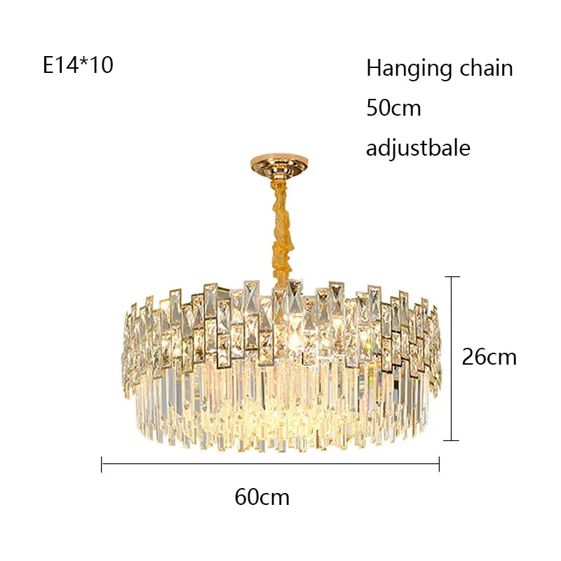 2025 New Modern High-End Light Luxury Crystal Chandeliers for Living Room Dining Bedroom Indoor Decor Lighting Lustres Fixtures